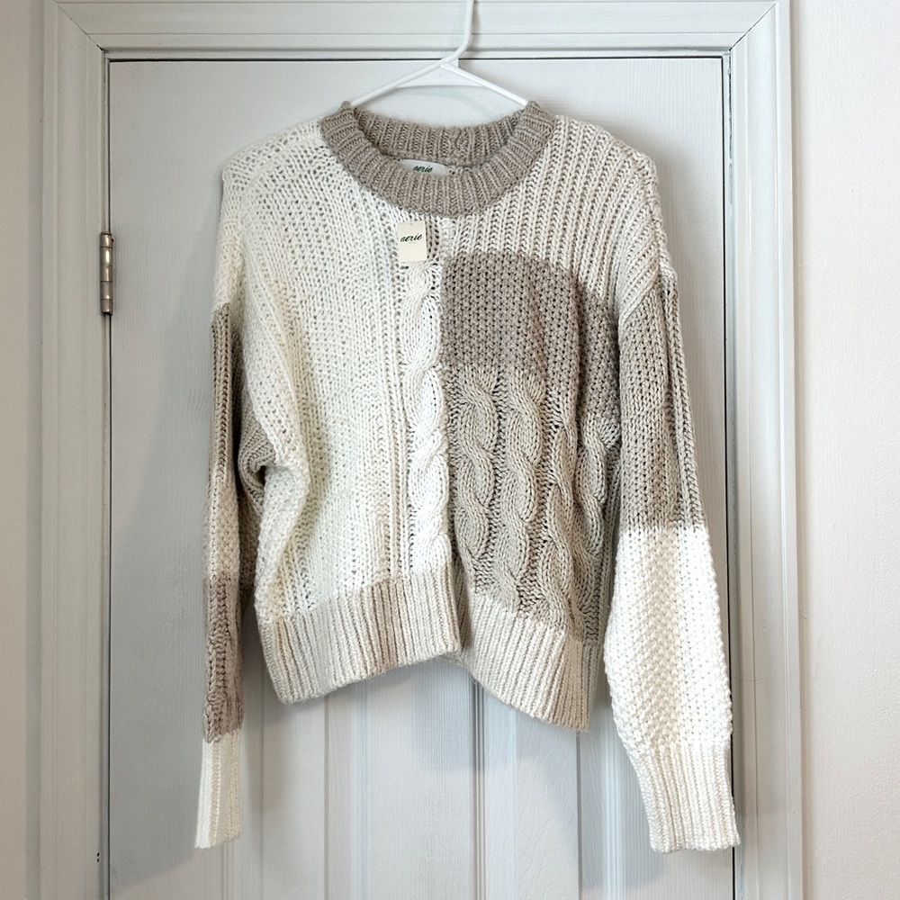 NWT aerie Multi-color Neutral Sweater